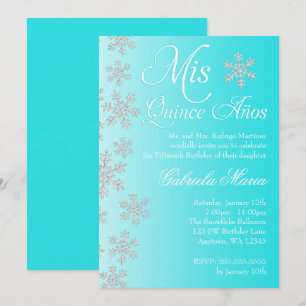 Invitation Fantasme de neige Turquoise Hiver Wonderland Quinc