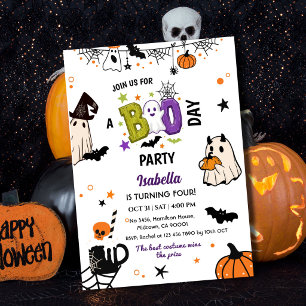 Invitation Fantastique 4e anniversaire Halloween Fantôme
