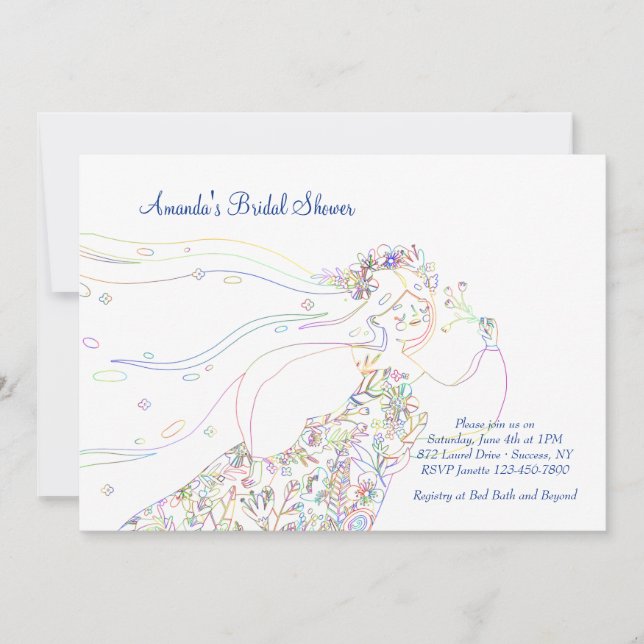 Invitation fantastique mariée douche nuptiale (Devant)