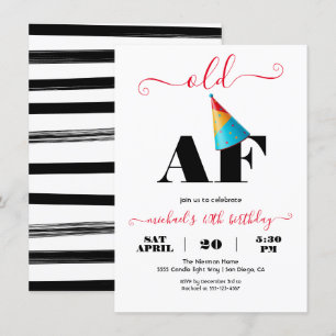 Invitation Fantastique moderne Vieux Fête d'Anniversaire AF
