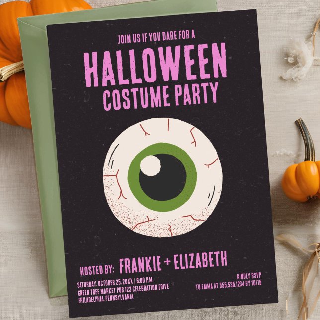 Invitation Fantôme Avec Sorcière Halloween Costume Party (Créateur téléchargé)