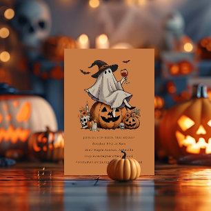 Invitation Fantôme Boire du vin Booze ami Halloween Party