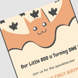 Invitation Fantôme Chauve-souris volante Petit boo Halloween