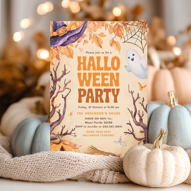 Invitation Fantôme du parti Anniversaire de enfant Halloween (Créateur téléchargé)