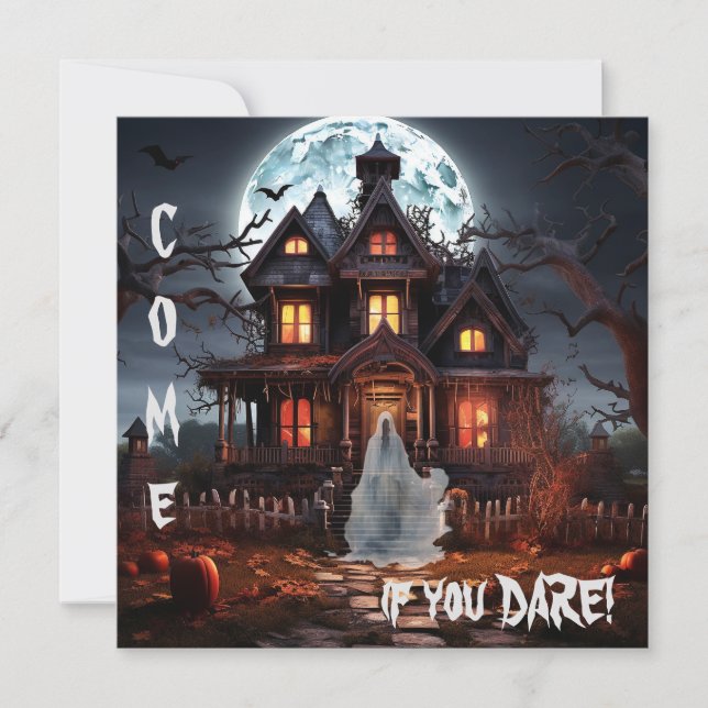 Invitation Fantôme éffrayant Haunted House Halloween Party (Devant)