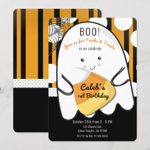 Invitation Fantôme Mignon Halloween Fête d'anniversaire Enfan