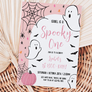 Invitation Fantôme Rose Un Spooky Anniversaire Halloween