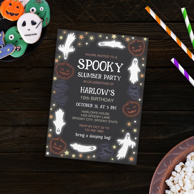Invitation Fantômes Citrouilles chauves-souris Éffrayante Sbo (Créateur téléchargé)