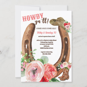 Invitation Far West   Howdy   Fête de Cowgirl