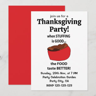 Invitation Farce De Nourriture Farce Thanksgiving Party