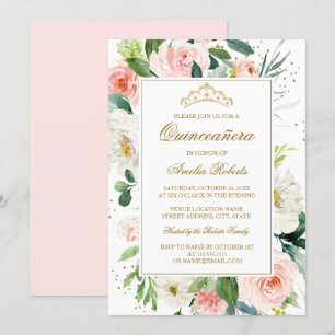 Invitation Fard à joues doré pailleté Fête d'anniversaire pou