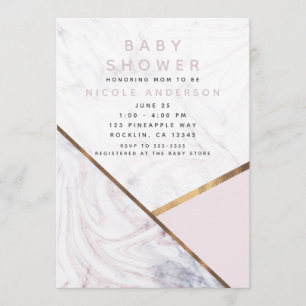 Invitation Fard à joues tourbillon de marbre rose gold rose b
