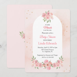 Invitation Fard Floral Little Miracle Baby Shower
