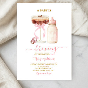 Invitation Fardeau Rose Bébé en Route Biberon Baby Shower