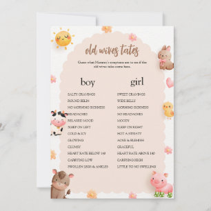 Invitation Farm Animaux Baby shower Old Wives Tale Card