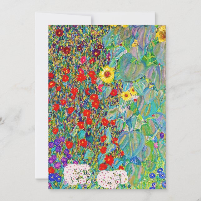 Invitation Farm Garden With Sunflowers Gustav Klimt (Devant)