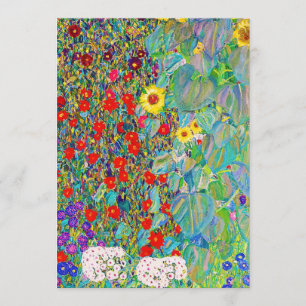 Invitation Farm Garden With Sunflowers Gustav Klimt