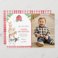 Farm Old MacDonald Barnyard Red Boy Animals Party