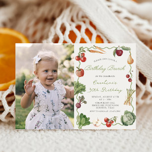 Invitation Farmer's Market Légumes Anniversaire Brunch Photo