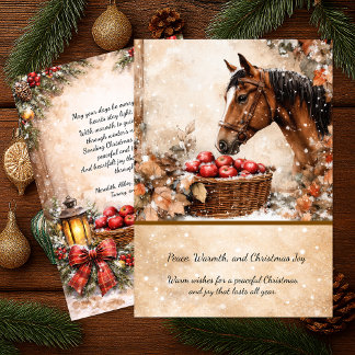 Invitation Farmhouse Christmas Horse Winter Scene Card |