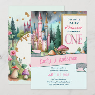 Invitation Farty Princess 1er anniversaire Fairycore Fairytal