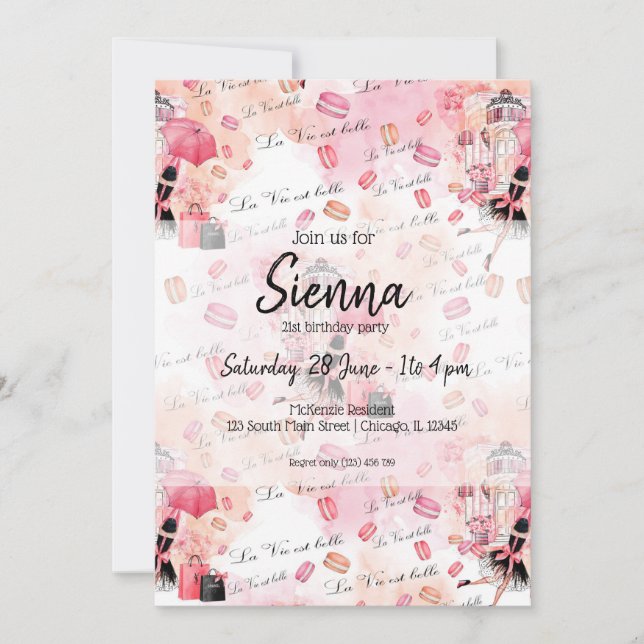 Invitation Fashion girly (Devant)