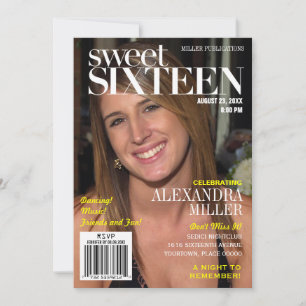 Invitation Fashion Magazine Jaune Sweet sixteen