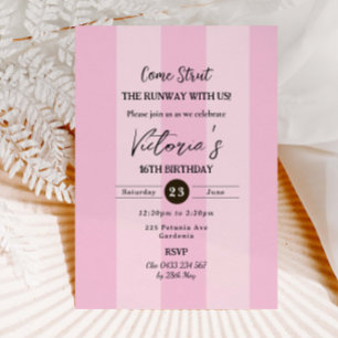 Invitation Fashion Runway 16e anniversaire Feminine Chic Girl