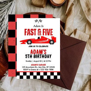 Invitation Fast & Five Race Car Boy 5e fête d'anniversaire