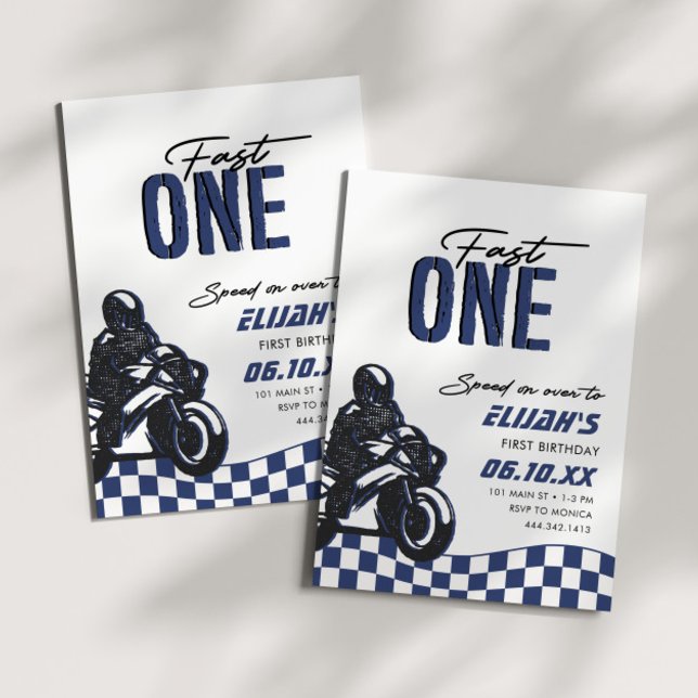 Invitation Fast One Boys 1st Motorcross Dirt Bike Anniversair (Créateur téléchargé)