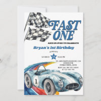 Fast One Vintage Blue Voiture de Course Garçon Pre