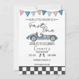 Invitation Fast One Vintage Race Car Premier Anniversaire Inv