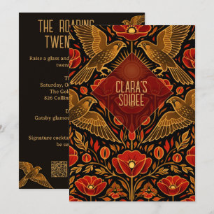 Invitation Faucons et Pavots Art Déco 21e Anniversaire sur
