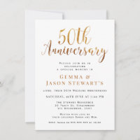 Fausse calligraphie dorée 50e anniversaire de mari
