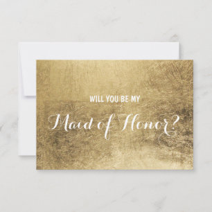 Invitation Fausse feuille d'or de luxe Serez-vous ma femme d'