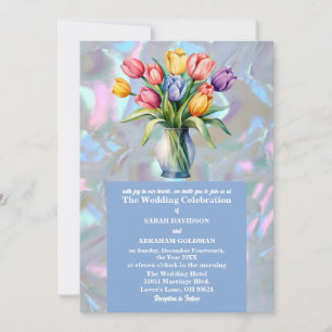 Invitation Fausse Mariage Iridescent Mère de Perle