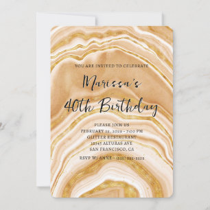 Invitation Fausse photo d'anniversaire de 40 ans en Agate dor