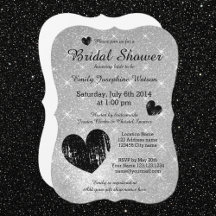 Faux argent noir parties scintillant nuptiale invi