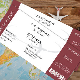 Invitation Faux Billet Embarquement Pass Anniversaire Voyage