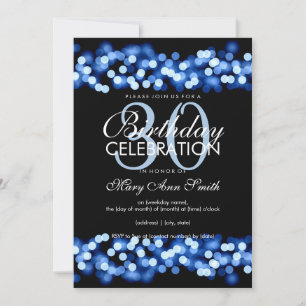 Invitation Faux Blue Hollywood Glam 30e anniversaire