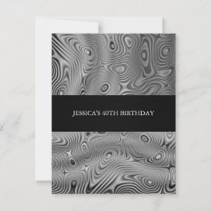 Invitation Faux d'argent Faux de soie Fête d'anniversaire Abs