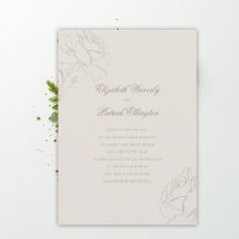 Faux Embossed Roses Ecru Modern Classic Wedding