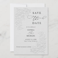 Faux faire relief Blanc Roses Mariage Enregistrez 