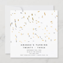 Faux Gold Argent Moderne Sprinkings Adultes Annive