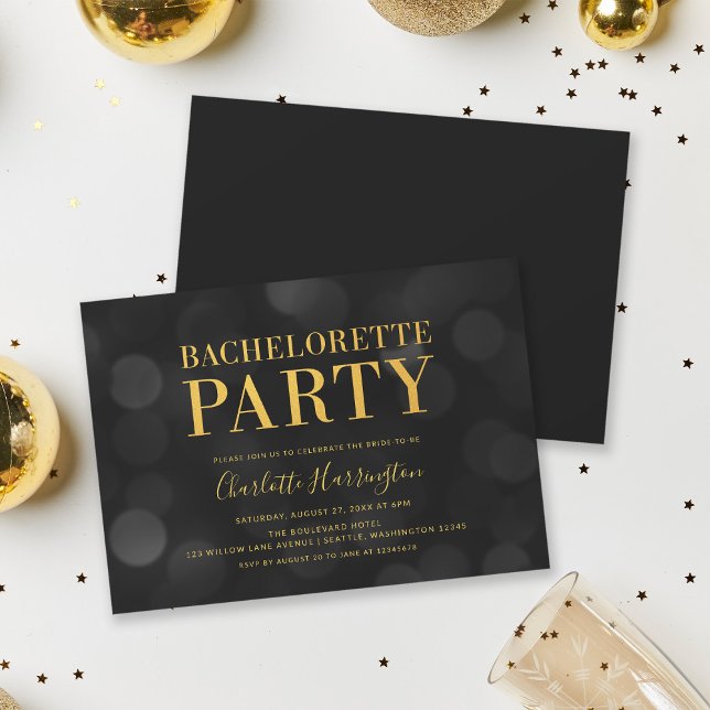 Invitation Faux Gold Bachelorette Party (Créateur téléchargé)