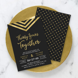 Invitation Faux Gold Chevron 30e fête anniversaire moderne