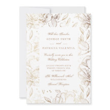 Faux Gold Foil Flowers main dessiné élégant mariag