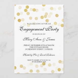 Invitation Faux Gold Foil Parties scintillant