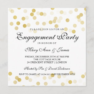Invitation Faux Gold Foil Parties scintillant