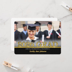 Invitation Faux Gold HORZ Photo 2025 Graduation Party